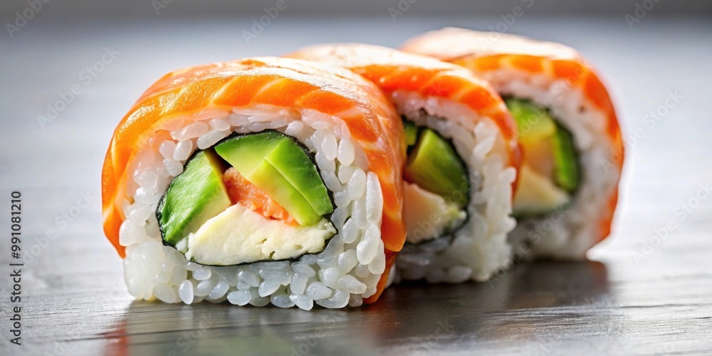 Sushi roll with fresh salmon, avocado, and cucumber , sushi, salmon, Japanese cuisine, food, appetizer, seafood, rice, healthy Sushi roll with fresh salmon, avocado, and cucumber , sushi, salmon, Japanese cuisine, food, appetizer, seafood, rice, healthy