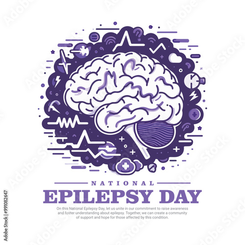 National Epilepsy Day Social media post banner template, background,  neurological health,