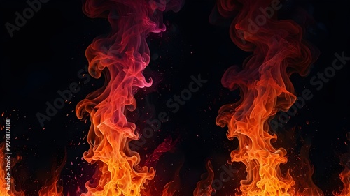 Abstract fire effect on black background