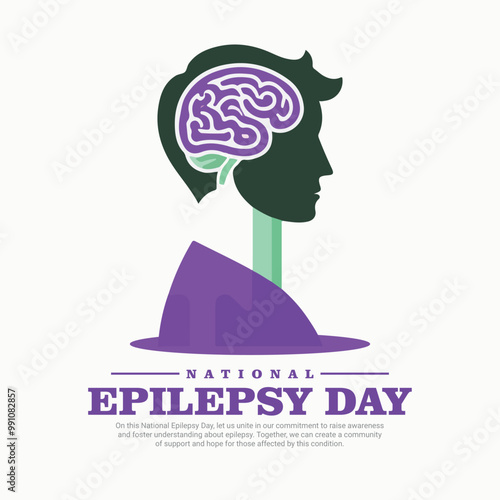 National Epilepsy Day Social media post banner template, background,  neurological health,