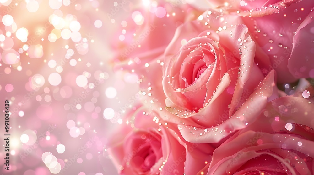 Gorgeous pink rose backdrop with sparkling accents Gorgeous pink rose backdrop with sparkling accents