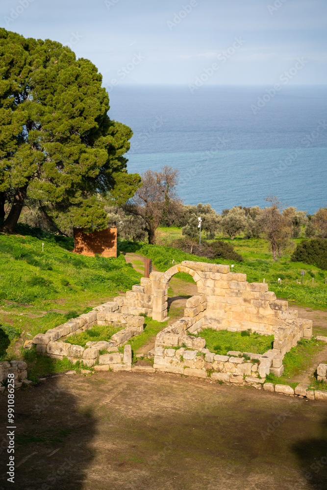 Ancient Ruins Overlooking the Mediterranean Sea Ancient Ruins Overlooking the Mediterranean Sea