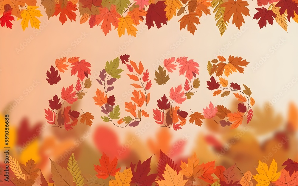 2025 Autumn Leaves Transition New Year Celebration on Transparent Background 2025 Autumn Leaves Transition New Year Celebration on Transparent Background