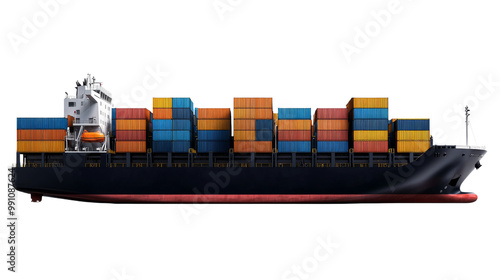 A large cargo ship with many containers on it photo