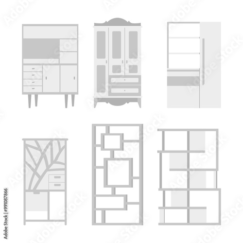 Collection of Furniture Illustrations for Interior Design