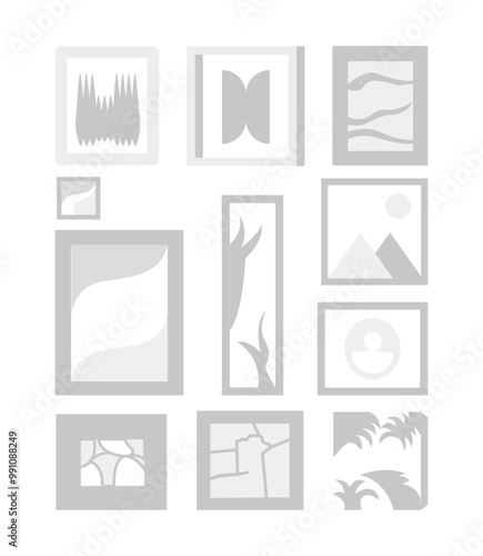Vector Set of Wall Painting Decoration Illustrations for Interior Design