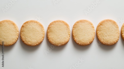 Simple Elegance: Row of Shortbread Cookies in Minimalist Arrangement