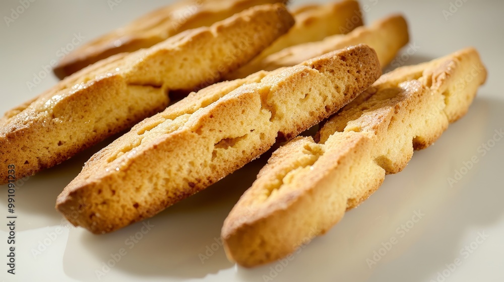 Neatly Arranged Lemon Biscotti with Soft Shadows on Display - Sweet Bakery Treats Neatly Arranged Lemon Biscotti with Soft Shadows on Display - Sweet Bakery Treats