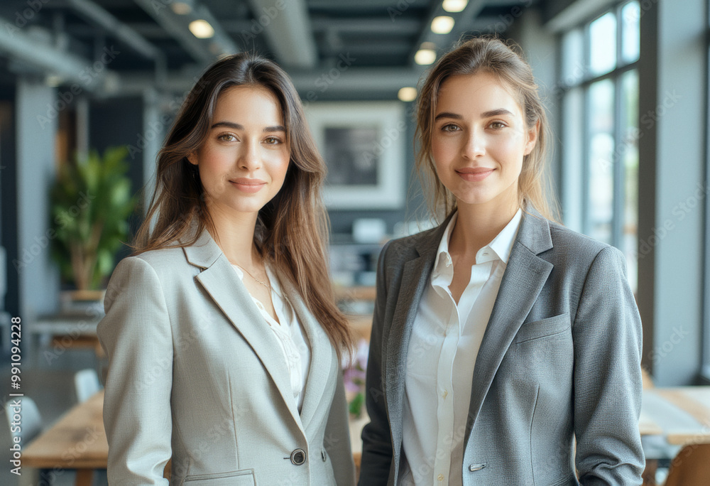 A portrait headshot photo of a two friendly professional CEO executive business workers colleagues engaged in professional conversation A portrait headshot photo of a two friendly professional CEO executive business workers colleagues engaged in professional conversation