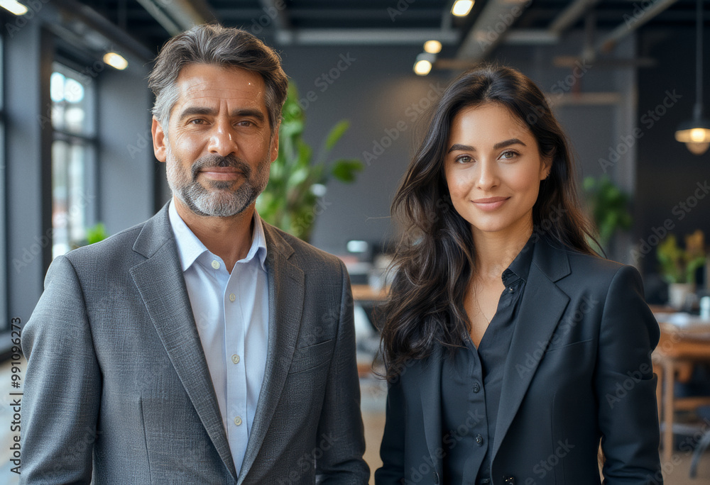 A portrait headshot photo of a two friendly professional CEO executive business workers colleagues engaged in professional conversation A portrait headshot photo of a two friendly professional CEO executive business workers colleagues engaged in professional conversation