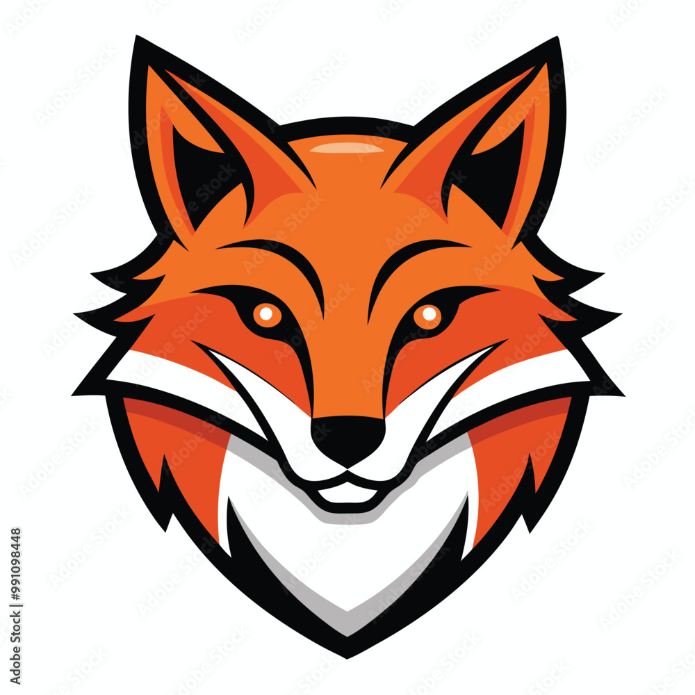 fox head mascot logo on white background. fox head mascot logo on white background.