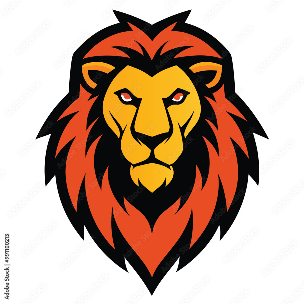 Obraz premium lion head mascot logo on white background.