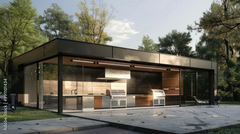 Fototapeta premium Modern Outdoor Kitchen Design