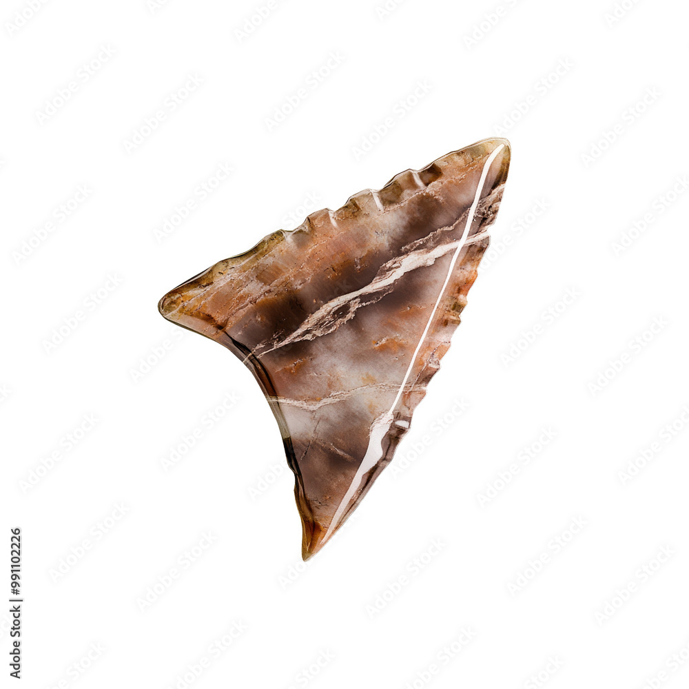 Fossilized Shark Tooth with Brown and White Patterns Fossilized Shark Tooth with Brown and White Patterns