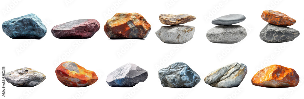 Natural stones in various colors and textures, showcasing their unique shapes and patterns. These rocks can be used for decoration, landscaping, or as natural art pieces Natural stones in various colors and textures, showcasing their unique shapes and patterns. These rocks can be used for decoration, landscaping, or as natural art pieces