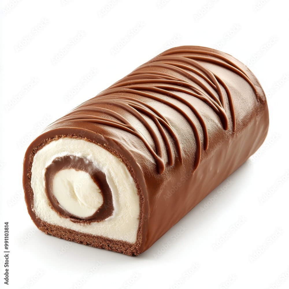 A chocolate and vanilla cake with a white center A chocolate and vanilla cake with a white center