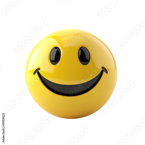 A cheerful yellow smiley face, perfect for conveying happiness and positivity in various designs and projects.