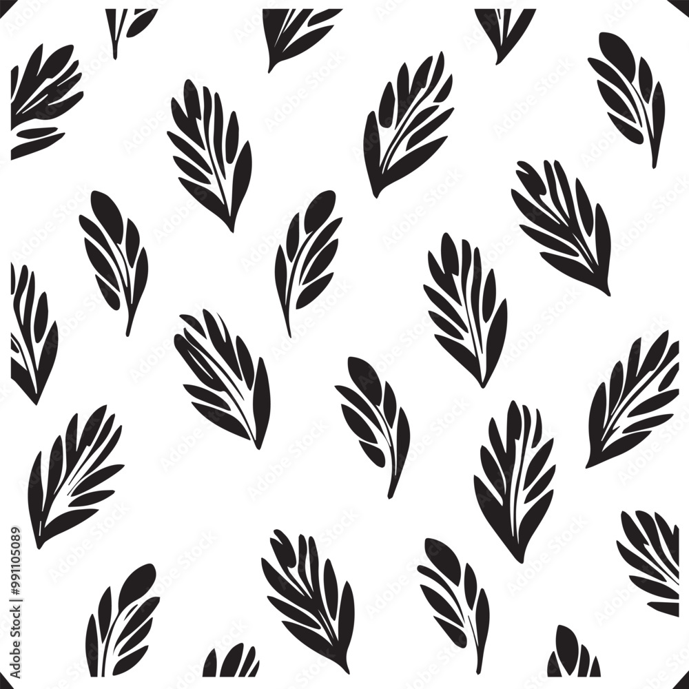 Greek Leaves Artistic Silhouette Elements in Black Greek Leaves Artistic Silhouette Elements in Black