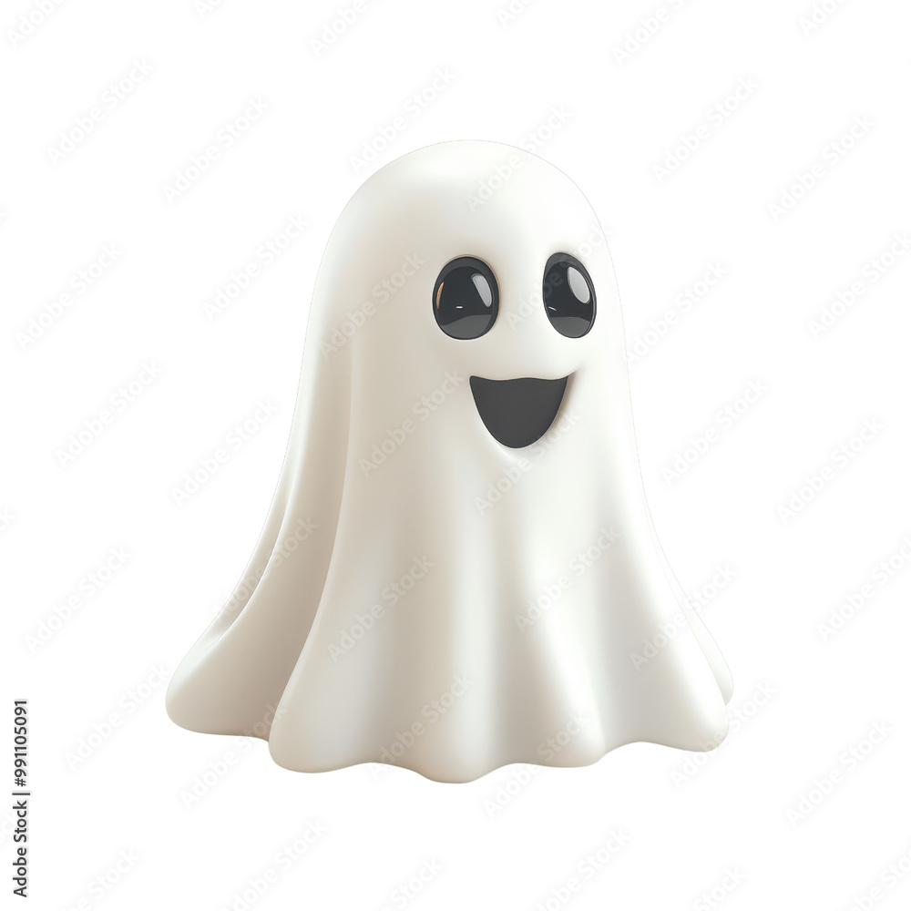 A cute cartoon ghost with a smiling face, perfect for Halloween themes, children's decorations, and playful designs., isolated on a transparent background. A cute cartoon ghost with a smiling face, perfect for Halloween themes, children's decorations, and playful designs., isolated on a transparent background.