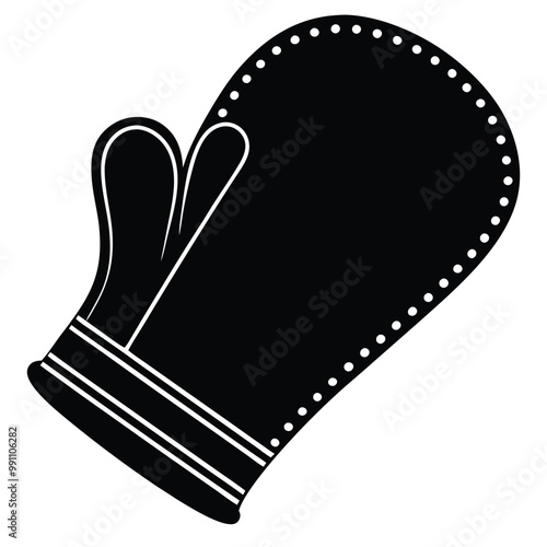 oven mitt silhouette vector illustration.