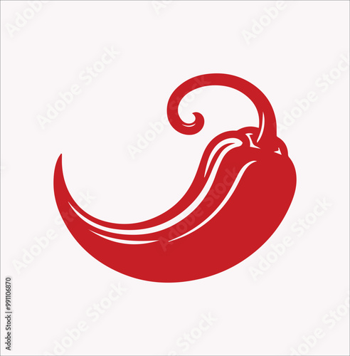 red chili vector silhouette on a white background