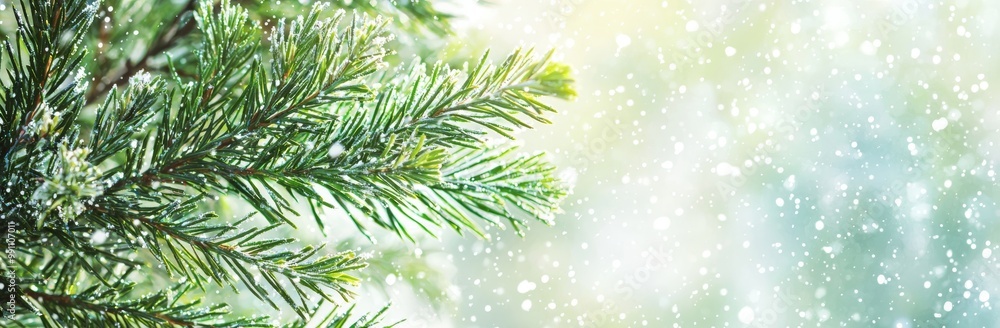 Christmas concept with green fir branches close up. Christmas concept with green fir branches close up.