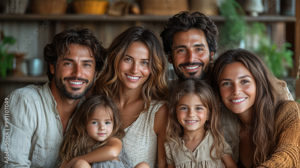 Family Portrait: A heartwarming portrait of a modern family, radiating warmth and love in a rustic setting. Their genuine smiles and close bond create a sense of togetherness and joy. Family Portrait: A heartwarming portrait of a modern family, radiating warmth and love in a rustic setting. Their genuine smiles and close bond create a sense of togetherness and joy.