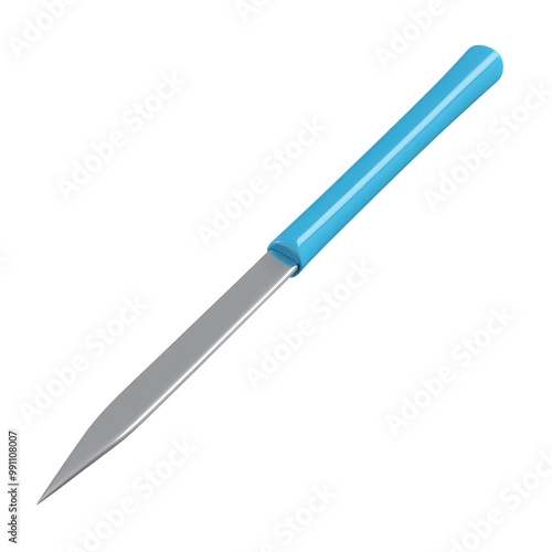 A sleek and modern ice pick with a blue handle, perfect for ice carving or kitchen use, showcasing functionality and style.