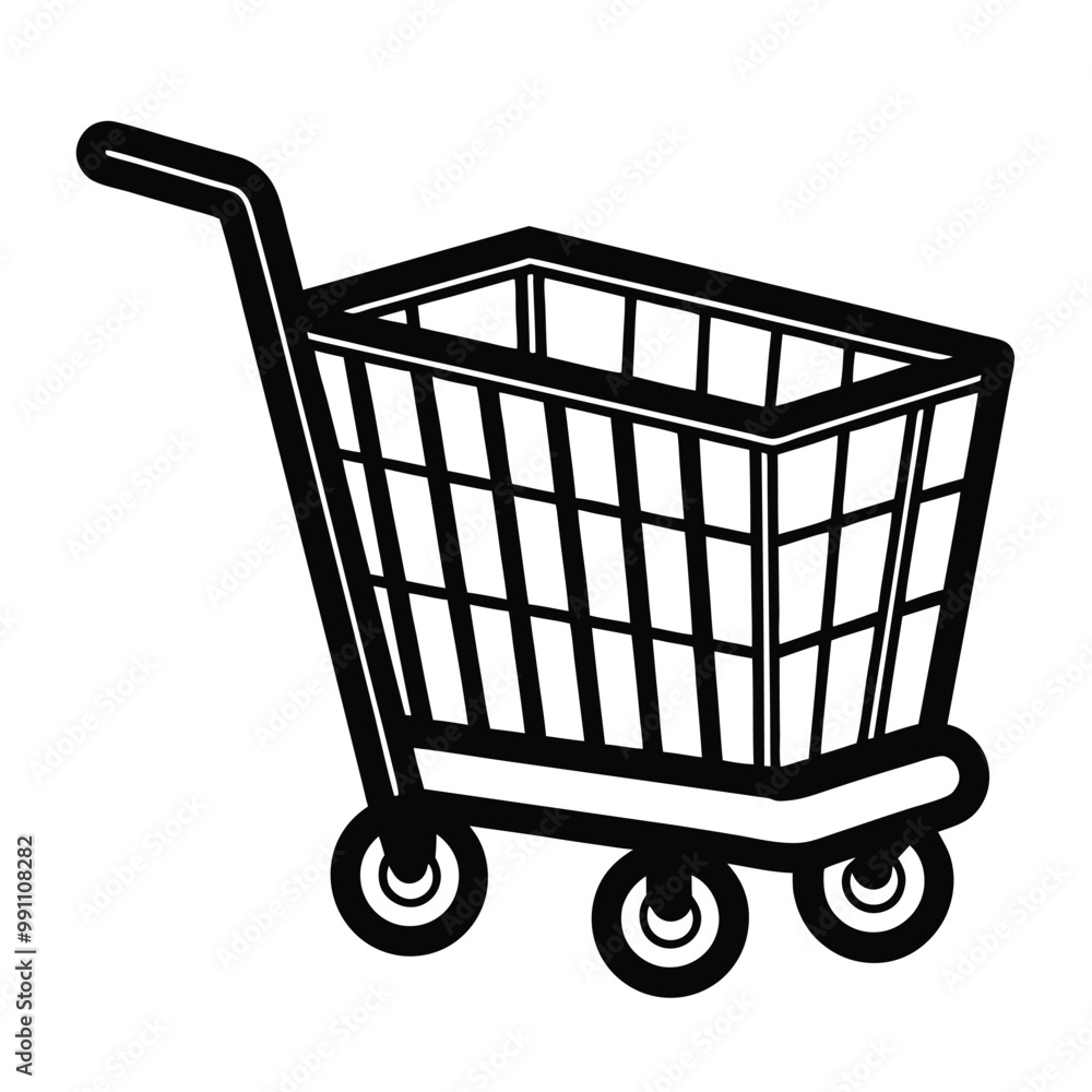 shopping trolley silhouette vector with a white background1. shopping trolley silhouette vector with a white background1.