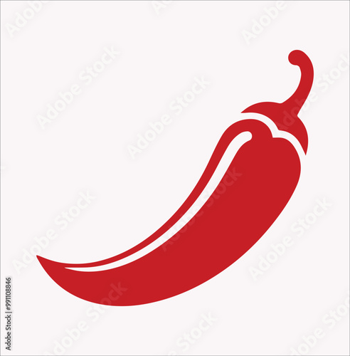 red chili vector silhouette on a white background