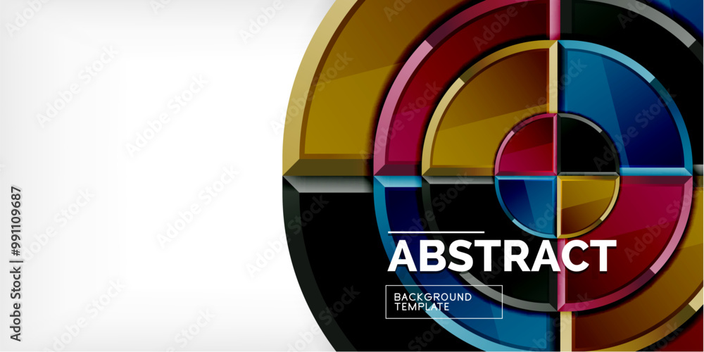 Obraz premium Triangle circles background. Vector Illustration For Wallpaper, Banner, Background, Card, Book Illustration, landing page