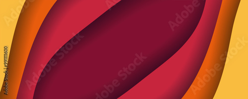 red and orange dimension layers background with wavy shapes