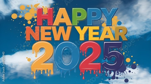 happy new year 2025 text design