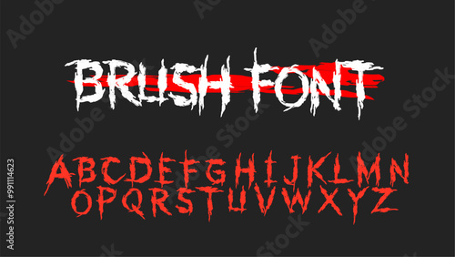 Brush font vector design set. street art style typography