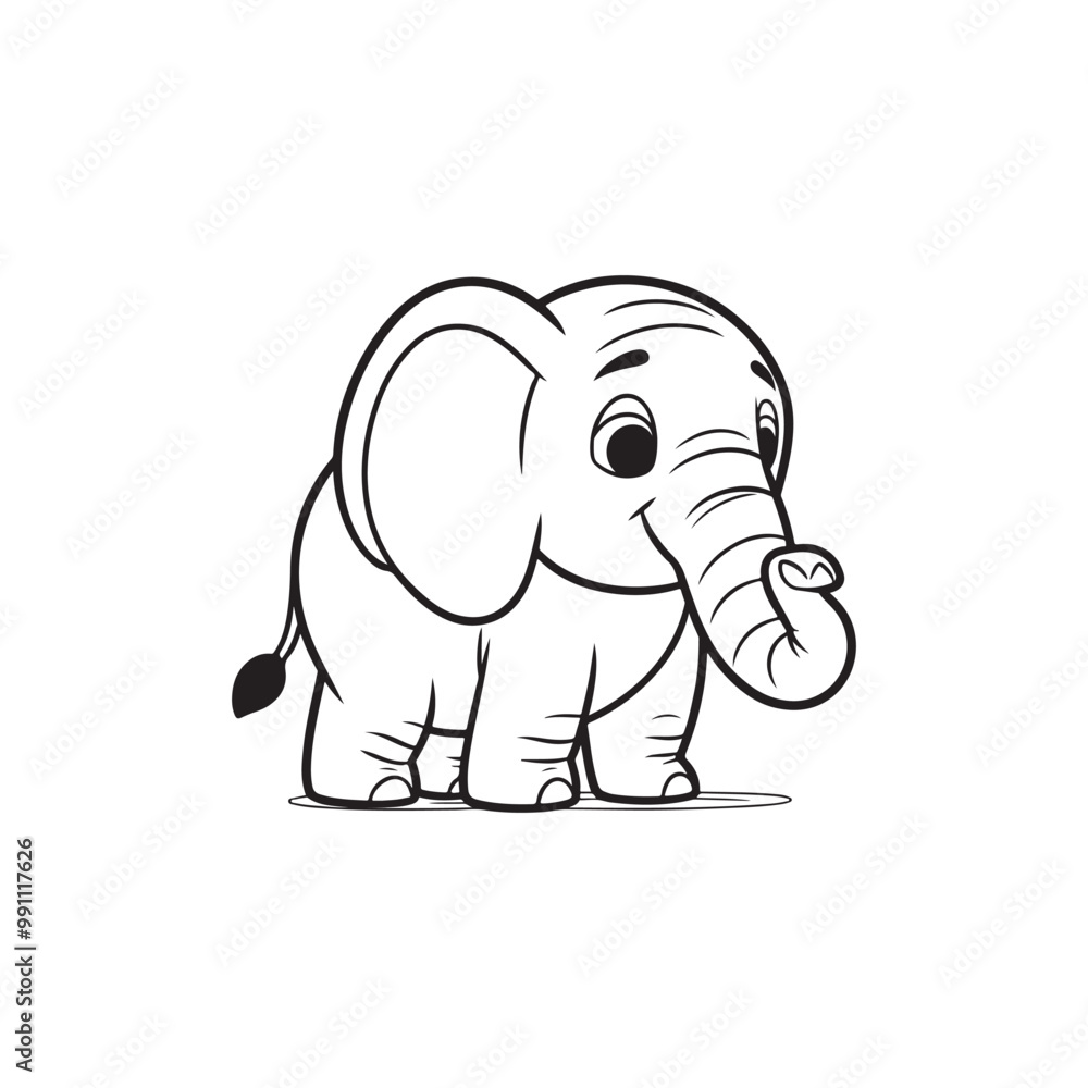 Cute Elephant and Baby Alligators - Fun Cartoon Vector Design. Cute Elephant and Baby Alligators - Fun Cartoon Vector Design.