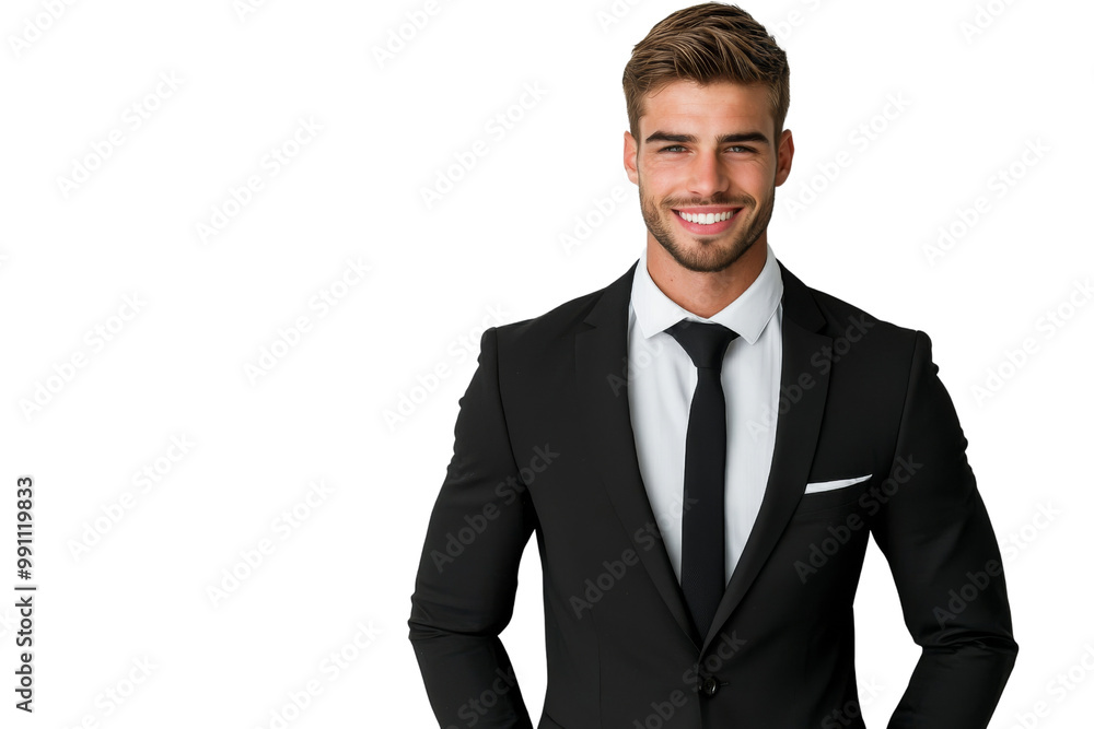A man in a suit and tie is smiling A man in a suit and tie is smiling