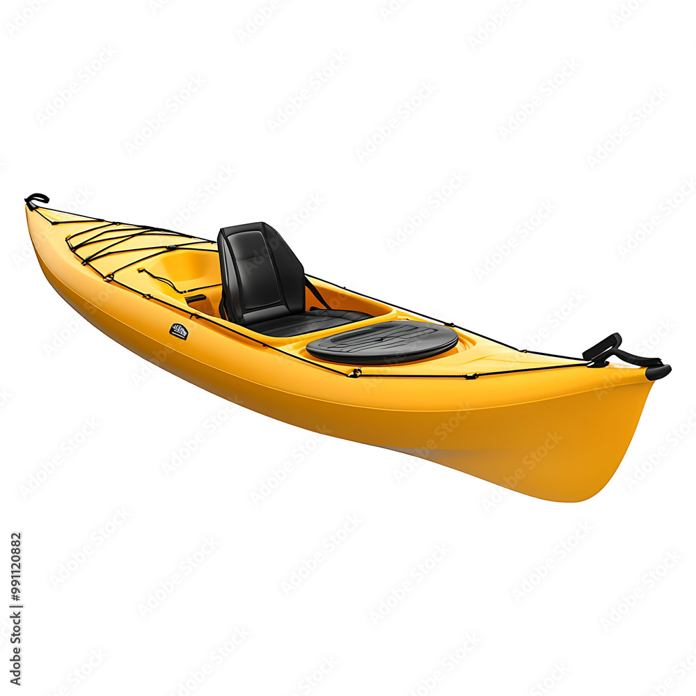 A Bright Yellow Kayak isolated on transparent background A Bright Yellow Kayak isolated on transparent background