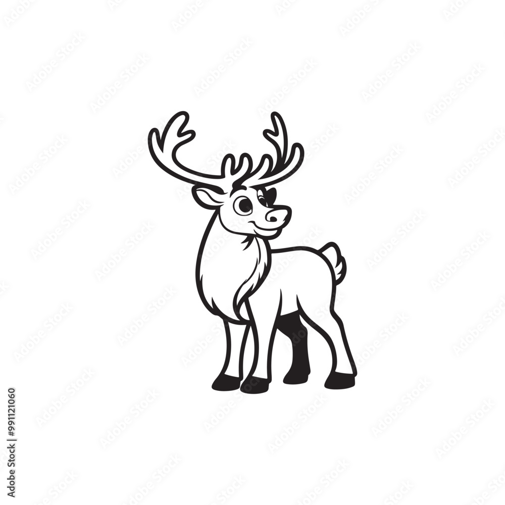Friendly Deer and Baby Alligator Characters - Cartoon Illustrations. Friendly Deer and Baby Alligator Characters - Cartoon Illustrations.