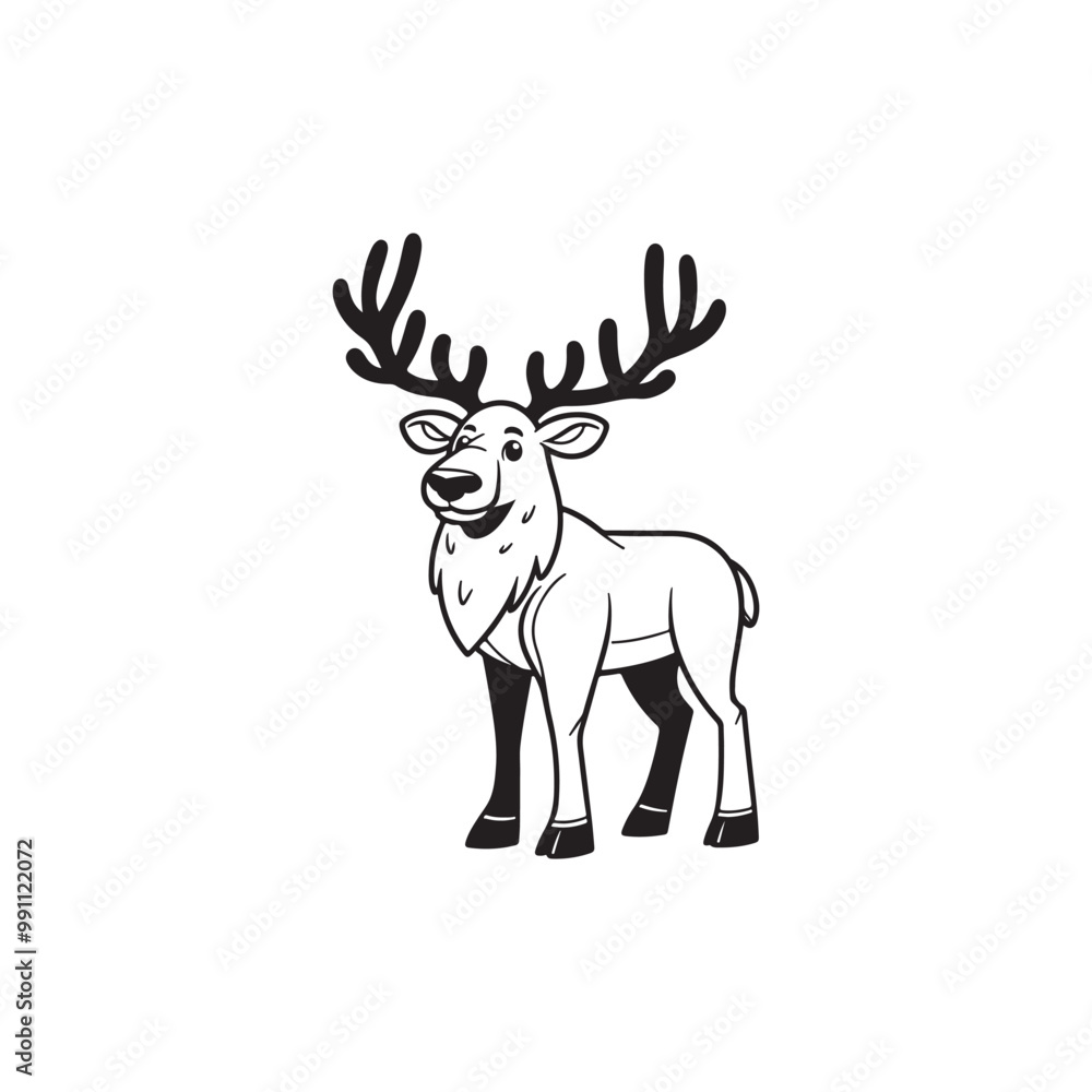 Sweet Deer and Playful Baby Alligators - Vector Cartoon Illustrations. Sweet Deer and Playful Baby Alligators - Vector Cartoon Illustrations.