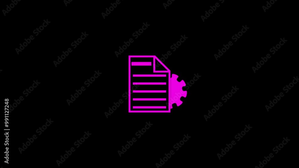 Animated document setting icon. Animated document setting icon.