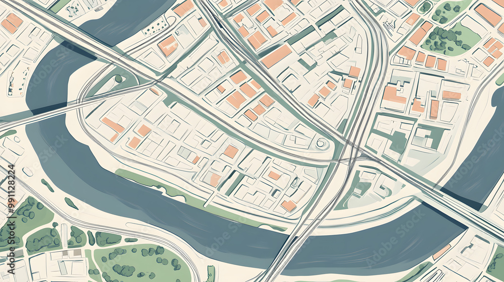 Obraz premium Exploring Stylized 3D City Maps: A Blend of Precision and Art