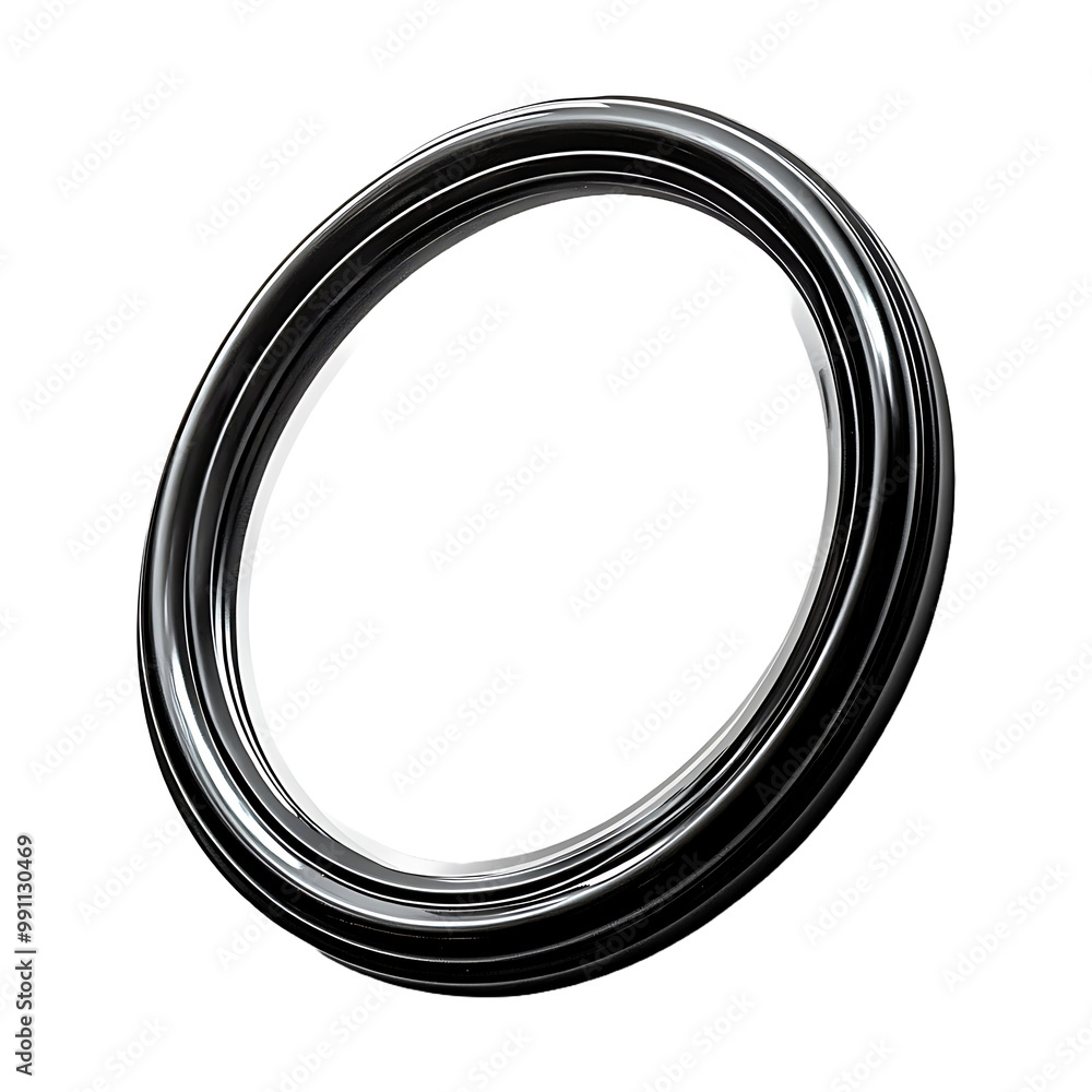 A Black Plastic Oval Side-View Mirror isolated on transparent background A Black Plastic Oval Side-View Mirror isolated on transparent background