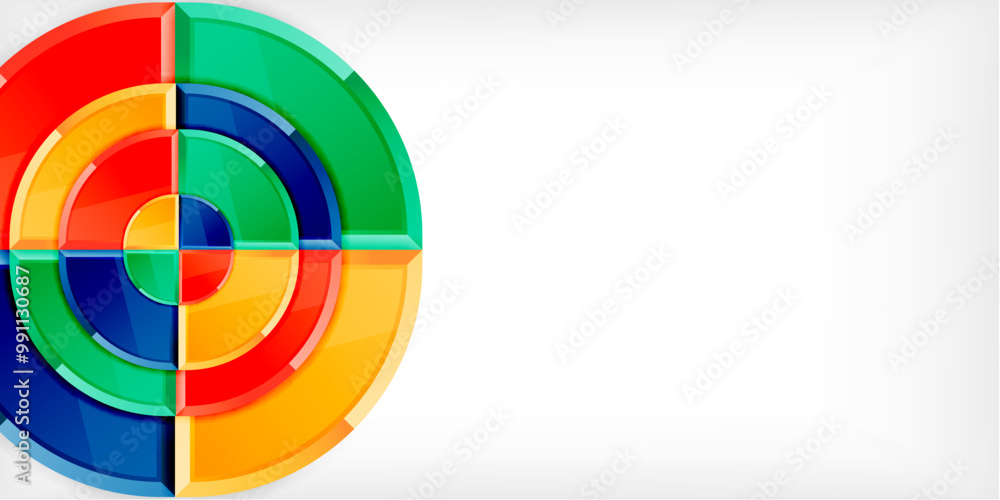 Obraz premium Triangle circles background. Vector Illustration For Wallpaper, Banner, Background, Card, Book Illustration, landing page