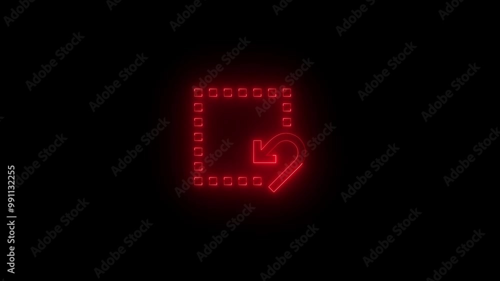 Neon clear selection icon red glowing black background animation Neon clear selection icon red glowing black background animation