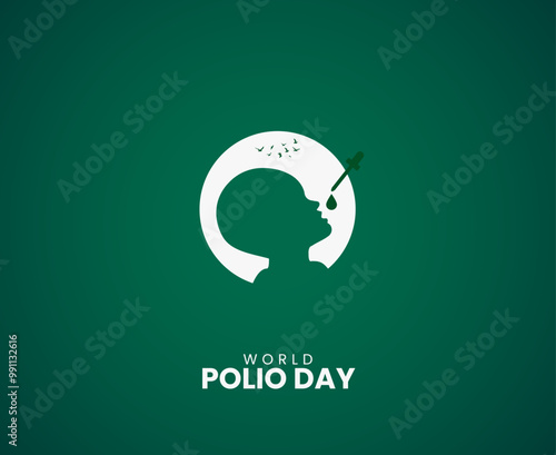 World Polio day creative concept. Polio day design for banner, poster 3d illustration.