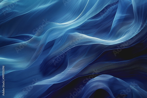 Wallpaper Mural Abstract background of dark blue wavy lines in the form of a high-speed synchronization network. Torontodigital.ca