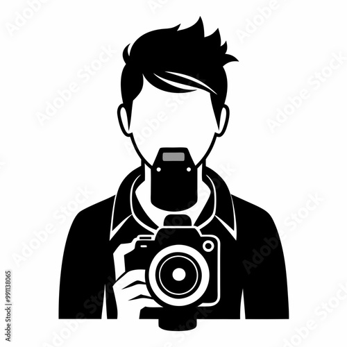 Photographer Black Vector silhouette