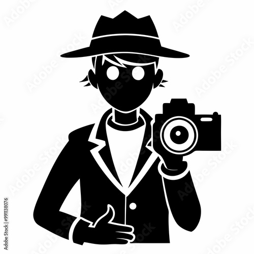 Photographer Black Vector silhouette