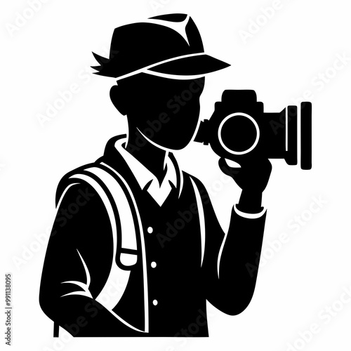 Photographer Black Vector silhouette