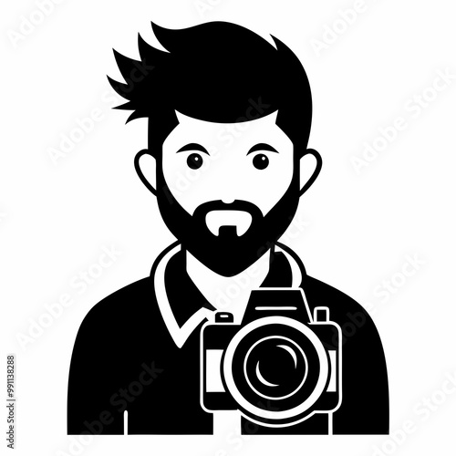 Photographer Black Vector silhouette